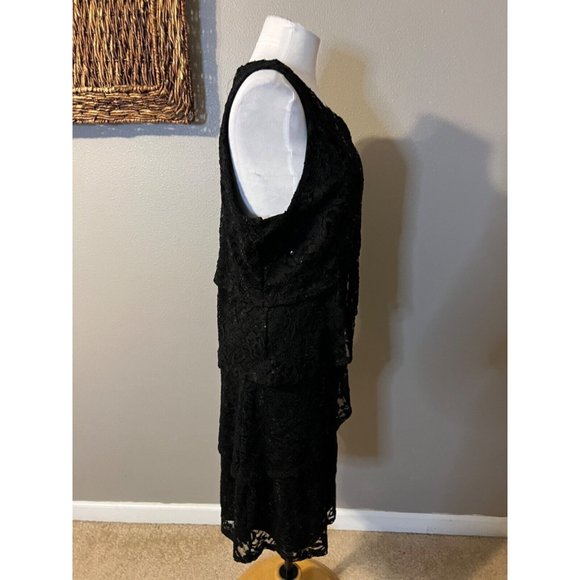 Neiman Marcus Dress 16 Stretch Lace Sequin Tiered Party Wedding Cruise NWT - Picture 7 of 11